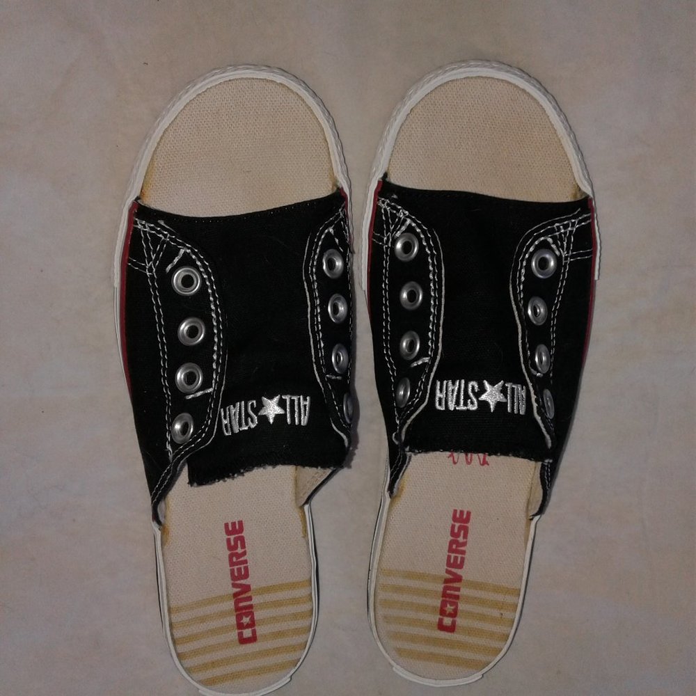 ALL+ STAR CONVERSE EYELET SNEAKER SLIDE SHOE, SIZE 8